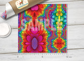 Rainbow Fractal Patterned Adhesive Vinyl 006